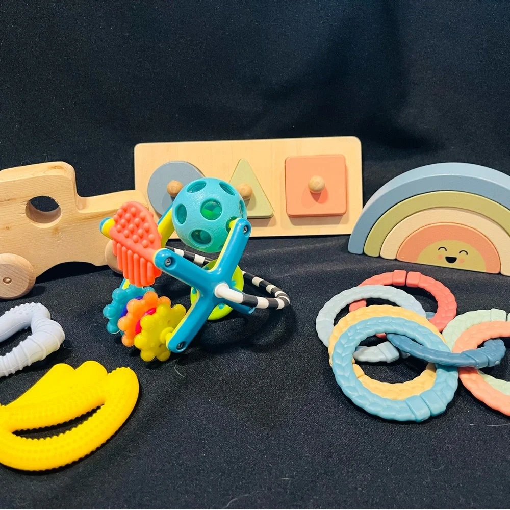 7 Pc Bundle Wooden Baby Educational Learning Toys Building Skills Through Play